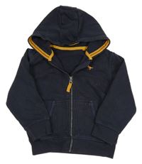 Tmavomodrá prepínaci mikina s dinem a kapucňou Next