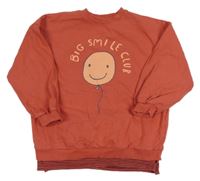 Oranžová dlhá mikina s balonkem Next