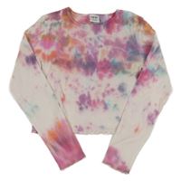 Farebné rebrované crop tričko Y.F.K.