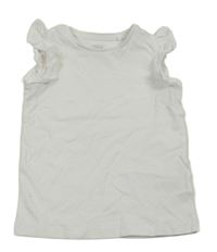 Biele tričko s volánikovymi rukávy F&F