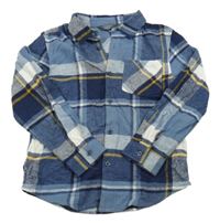 Modro-bílo-melírovaná kostkovaná košile Primark