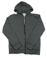 Tmavosivá melírovaná prepínaci mikina s kapucňou H&M