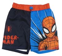 Tmavomodro-modré plážové kraťasy se Spidermanem Marvel