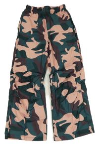 Tmavozeleno-růžové army lehké kalhoty 