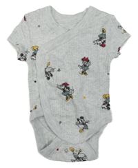 Světlešedé melírované žebrované zavinovací body s Minnie PRIMARK