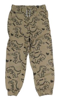 Béžové cuff rifle s dinosaurami H&M