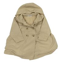 Béžová šusťáková podzimní parka s kapucí Ergee