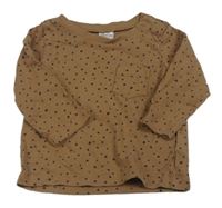 Hnědé puntíkované triko H&M