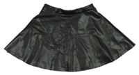 Čierna koženková kolová sukňa zn. H&M