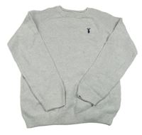 Šedý svetr s výšivkou Next 