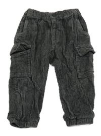 Sivé menšestrové cargo cuff nohavice Zara