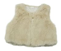 Béžová kožušinová podšitá vesta H&M