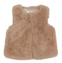 Staroružová kožušinová podšitá vesta F&F
