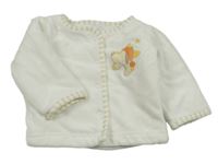 Biela zamatová prepínaci mikina s psíkom Baby club