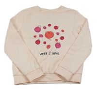 Pudrová mikina so srdiečkami Kiabi