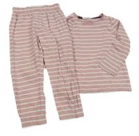 Růžovo-bílé pruhované pyžamo Famy 