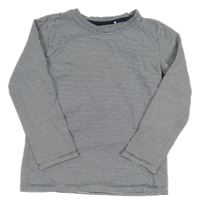 Tmavomodro-bílé pruhované triko Topolino