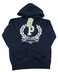 Nové - Tmavomodrá mikina s potiskem a kapucí H&M