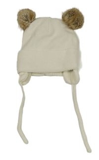 Bílá pletená čepice s bambulkami H&M