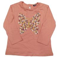 Růžové triko s motýlem Kiki&Koko