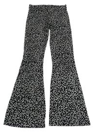 Černé flare legíny s kytičkami M&S
