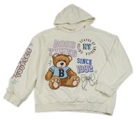 Smetanová mikina s medvídkem a kapucí C&A