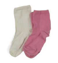 2x Růžové + bílé ponožky