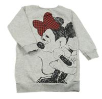Šedé melírované teplákové šaty s Mickeym Disney