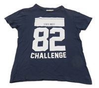 Tmavomodré tričko s číslem Zara