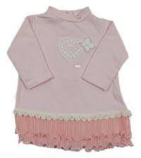 Svetloružové teplákové šaty so srdiečkom Miniconf