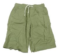Khaki plátenné dlhé kraťasy C&A