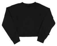 Černá crop oversize mikina New Loook