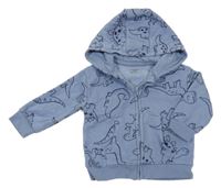 Svetlomodrá prepínaci mikina s dinosaurami a kapucňou Primark