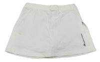 Biela funkčná tenisová sukňa s logom a všitými kraťasy poivre blanc