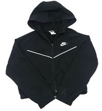 Čierna prepínaci športová crop mikina s logom a kapucňou Nike