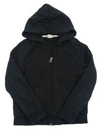Čierna bodkovaná á prepínaci mikina s kapucňou H&M