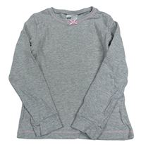 Sivé melírované pyžamové tričko s mašličkou H&M