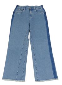 Modré wide leg rifle s pruhy Tchibo