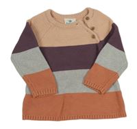 Ružovo-fialovo-sivý pruhovaný sveter Topomini