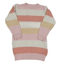 Pruhované vzorované svetrové šaty SHEIN