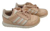 Světlerůžovo-bílé koženkové botasky Adidas vel. 30
