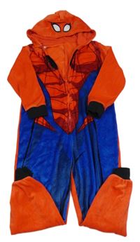 Červeno-safírovo-čierna plyšová kombinéza s kapucí - Spider-man George