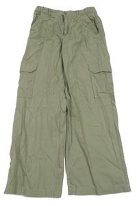 Khaki cargo plátěné kalhoty H&M