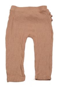 Starorůžové žebrované úpletové turecké legíny s volánky George