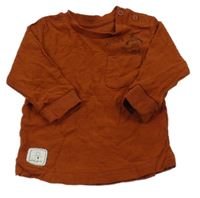 Medové melírované triko s pejskem a kapsou Matalan