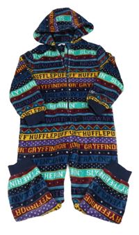 Pruhovaná plyšová kombinéza s nápismi a hvězdičkami - Harry Potter a kapucňou M&S