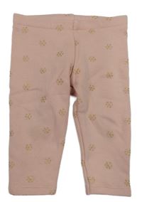 Pudrové teplákové zateplené legíny so zlatými vločkami C&A