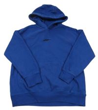 Safírová mikina s logem a kapsou a kapucí Next