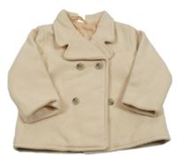 Světlebéžový flaušový podšitý kabát s límečkem H&M