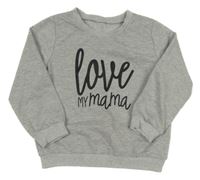 Sivá melírovaná mikina s nápismi SHEIN